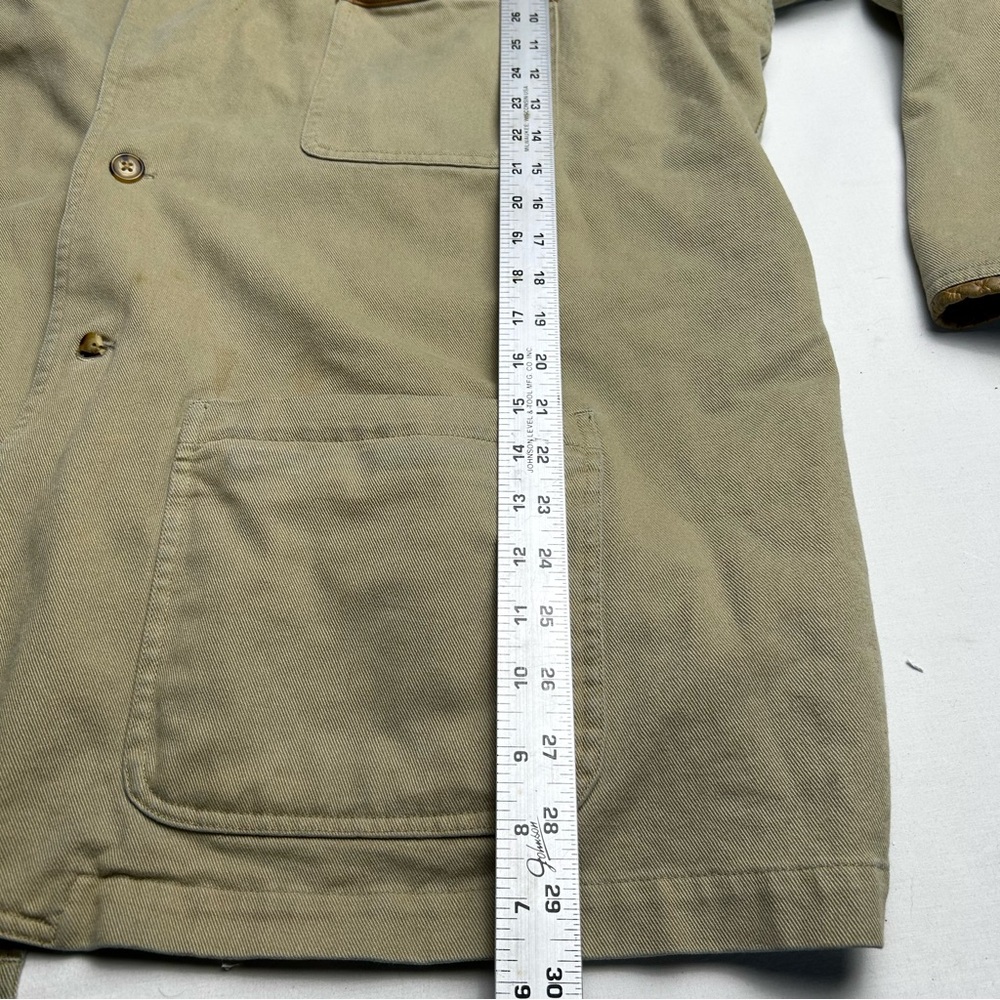 Men's Orvis fishing outdoor Beige Jacket with Brown Accents - Picture 7 of 15